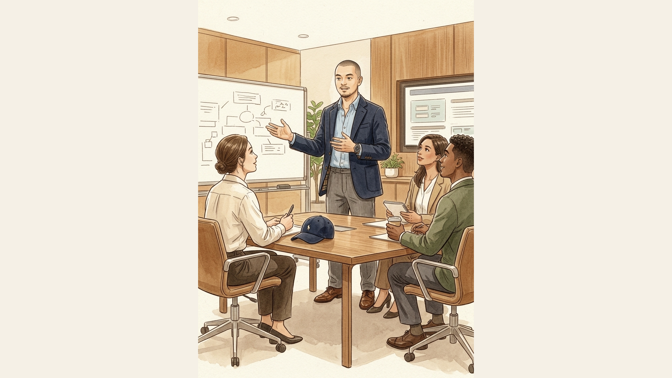 Jay Vergara leading a corporate training session at a whiteboard